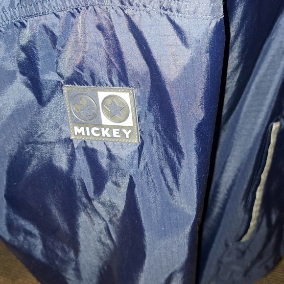 NEW Size Large Mickey Mouse Navy Blue Windbreaker with tuck in hood - Picture 7 of 10